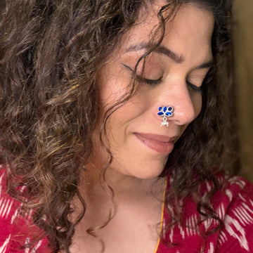 Sapphire Drop Nose Pin